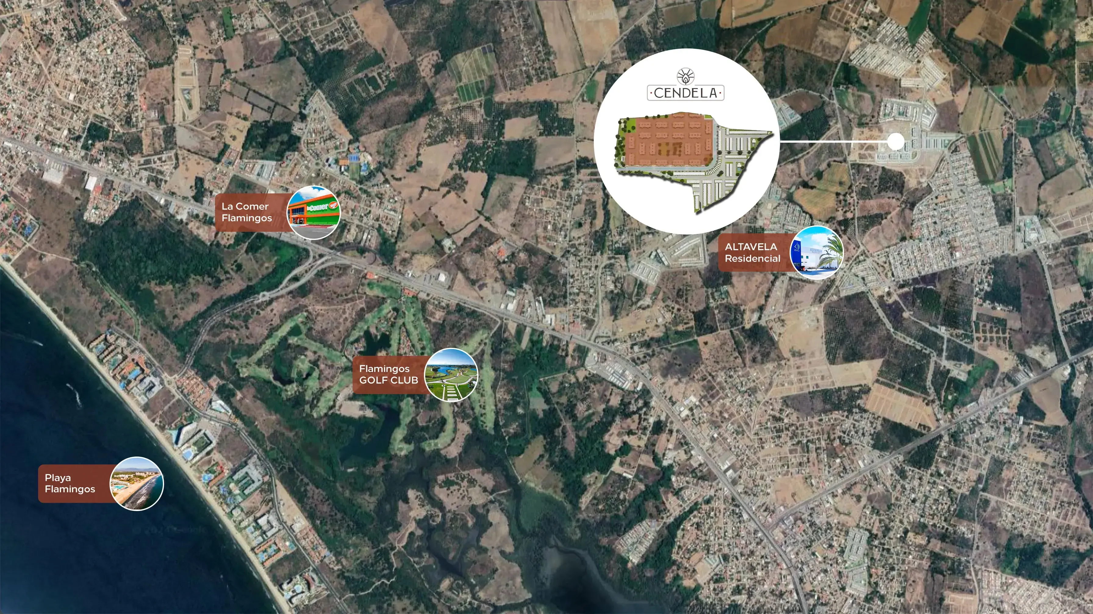 Mapa de ubicación Cendela – Nuevo Vallarta